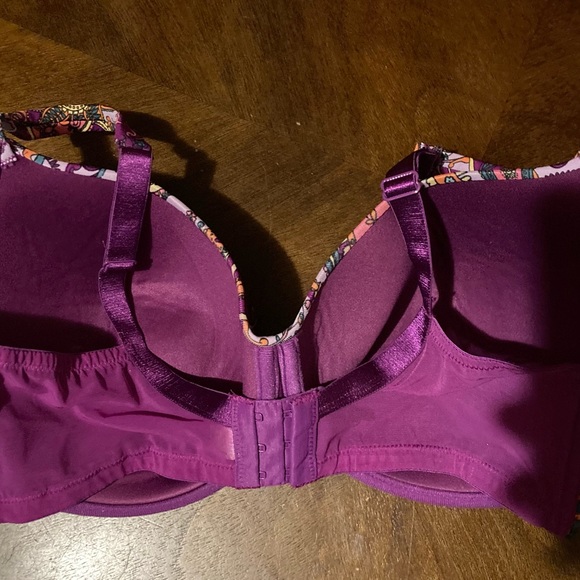 Ladies Size38DDD FashionBug Purple Paisley Molded Cup lightpadded UnderWire Bra - Picture 2 of 8